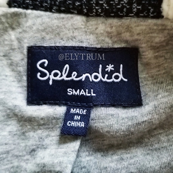 Splendid knit navy and white boxy stripe jacket - Picture 5 of 5